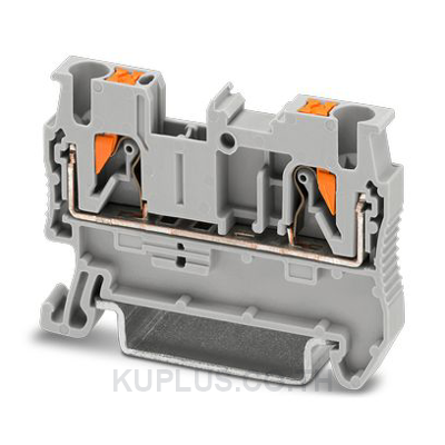 Terminal Block, Push-In, 2 Poles, 800V, 24A, 0.14 ... 4mm², Grey