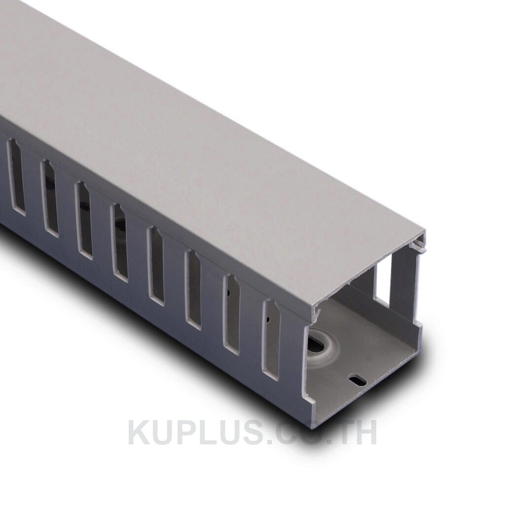 Wire Duct, Open Slot, Grey, 2.25 x 3" (WxH),