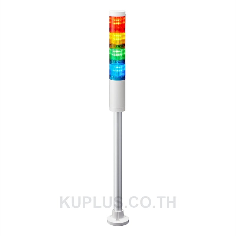 LR4-402PJNW-RYGB 40mm 4-tier, UL CE IP65 DC 24V, Pole Mount with Circular Bracket and Cable, No Flashing/Buzzer, Off-white