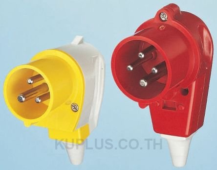 Mennekes IP44 Red Cable Mount 3P+N+E Right Angle Industrial Power Plug, Rated At 16A, 415 V