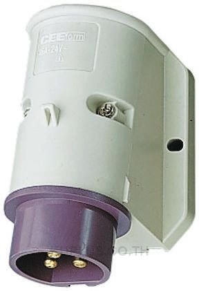 Mennekes IP44 Purple Wall Mount 2P Right Angle Industrial Power Plug, Rated At 16A, 20 → 25 V