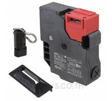 Door switch with mechanical lock, Solenoid release, with orange indicator, (2NC/1NO+2NC/1NO).
