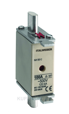NH blade type fuses,  Blade type fuse NH-00 - Type: standard - Curve: gG - Current = 160A - Voltage = 500V