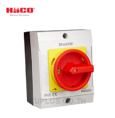 HACO สวิตช์ควบคุม เปิด-ปิด หมุนด้วยมือ On-Off Selector Switch IP65 3P รุ่น RS3020 