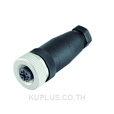  99 0430 14 04  M12-A Female cable connector, Contacts: 4, 4.0-6.0 mm, unshielded, screw clamp, IP67, UL Brand : BINDER